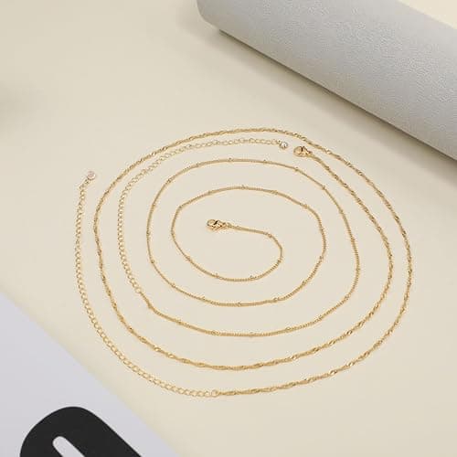 Rotnso 14K Gold Plated Body Chains Dainty Boho Layered Beach Waist Chain Adjustable Bikini Belly Chain Jewelry Accessories for Women Sexy thumbnail 5