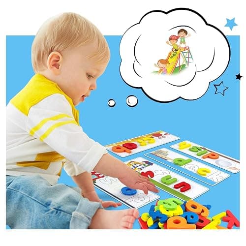 Officygnet Learning Toys for 3 4 5 6 Years Old Boys and Girls, See & Spell CVC Word Builders with Alphabet Cards for Kids Ages 3-5, Matching Letter Game for Preschool Toddler Learning Activities thumbnail 7