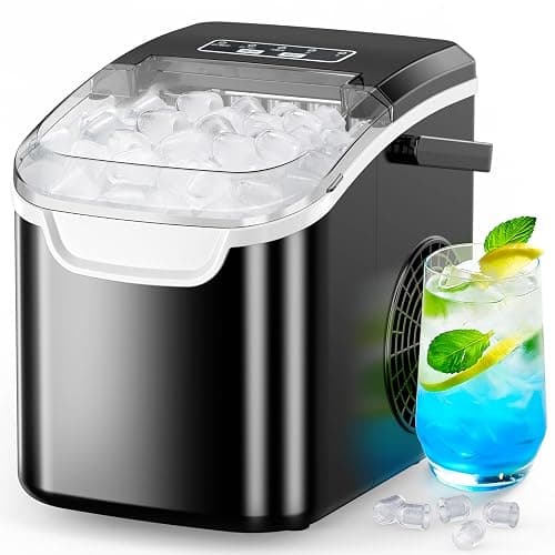 COWSAR Ice Maker Countertop, Portable Ice Machine with Self-Cleaning, 26.5 lbs/24Hrs, 8 Ice Cubes in 6 Mins, Ice Basket and Scoop, Ideal for Home, Kitchen, Bar, Camping - Image 1