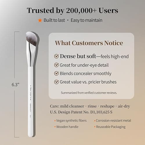 Albeaut Concealer Brush, Angled Under Eye Makeup Small Foundation Precision Face Blending Brush (193 concealer brush) thumbnail 7