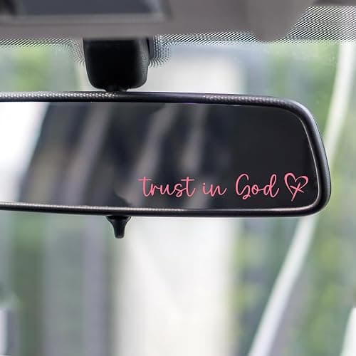 Miarita 3X Trust in God Rearview Mirror Decal, Vanity Mirror Stickers, Rear View Mirror Sticker, Car Mirror Stickers (Trust in God Pink) thumbnail 5