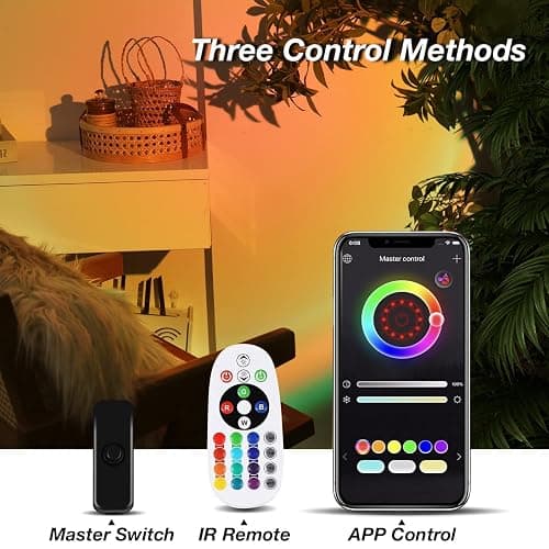 QUIGO Sunset Projector Lamp, 16 Colors Changing with Remote & App Control, Night Light for Bedroom, TikTok Room Decor Aesthetic, Sunrise/Sunset Light thumbnail 2