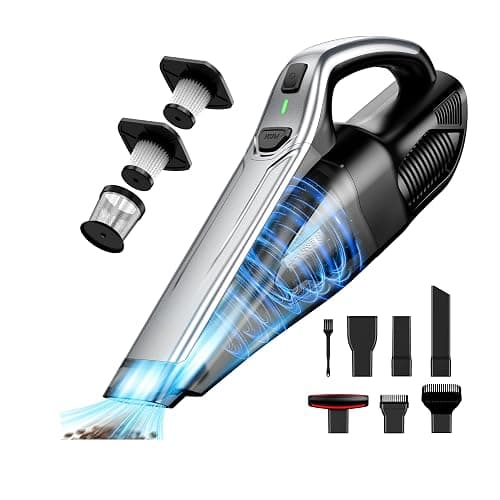 SAKOLD Car Vacuum, Pet Hair Eraser, Cordless Handheld Vacuum with Powerful Suction, Type-C Charge, 2 Suction Modes, 6-in-1 Portable Mini Vacuum for Home, Car, Office Desk, Keyboards - Image 1