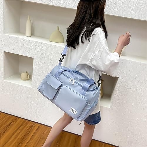 Small Gym Bag for Women, Travel Duffle Bag Carry On Weekender Bag with Shoe Compartment thumbnail 7