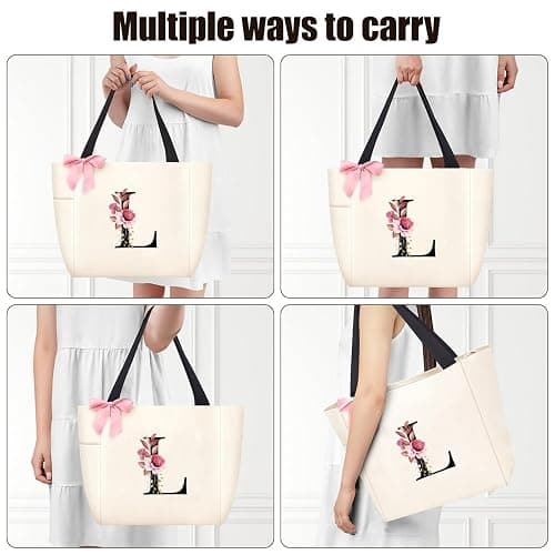 Vavabox Handtasche Damen A-Z Reißverschluss Schultertasche, Geschenke für Damen,Bräute und Brautjungfern,Arbeit,Reisen,Einkaufen,Schule thumbnail 5
