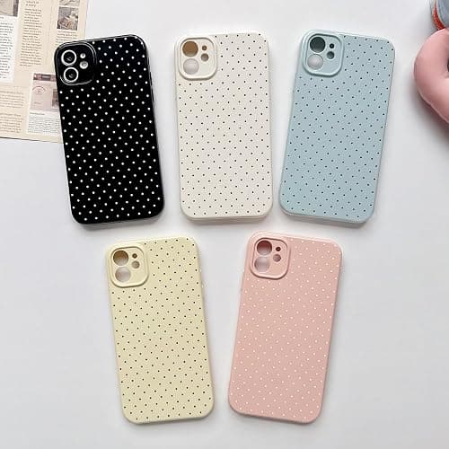 Lovmooful Compatible for iPhone 12 Case Cute Polka Dot with Aesthetics Design for Girls Women Soft TPU Shockproof More Protective Girly for iPhone 12 Case-White thumbnail 7