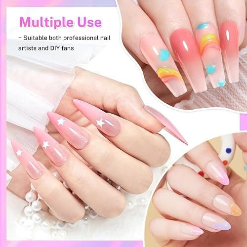 JODSONE 100PCS Soft Nail Sponges Tool with 1 Stainless Steel Grip Pen Professional Gradient Sponge Tool for Nail Art Gradient Designs Blush Nail Art thumbnail 6