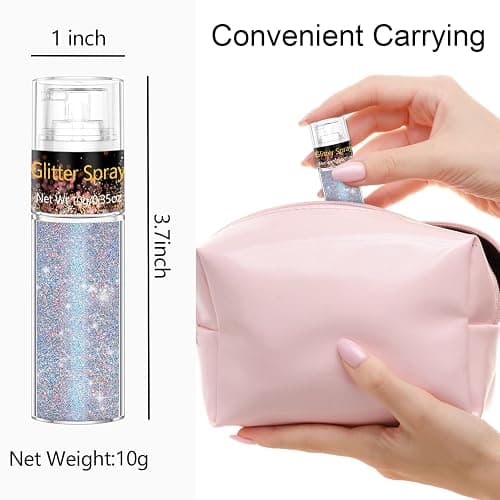 Hair and Body Glitter Spray, 1PC Glint-Rainbow Glitter Hairspray Dry Powder Makeup for Clothes, Festival Rave Prom Loose Sparkle Powder,Holographic Ultra Fine Resin Glitters for Crafts (Glint-Rainbow) thumbnail 2