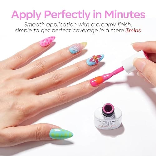 modelones Jelly Neon Gel Nail Polish Set, Hema Free Halloween Sheer Effect | Neon Hot Pink Orange Blue Yellow Green Purple 6 Colors Bright Translucent Effect Gel Polish Kit LED Nail Art Gift Salon thumbnail 6