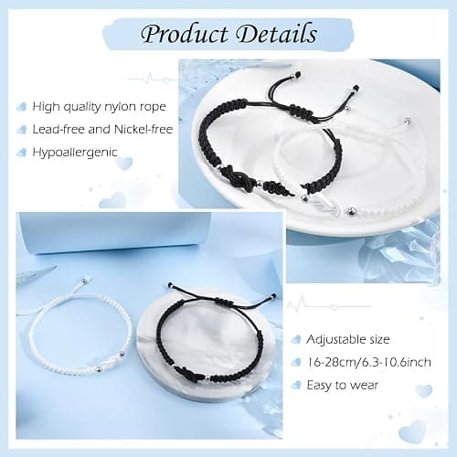 PZXHRY Matching Bracelets For Couple Anniversary for Him Her Relationship thumbnail 3
