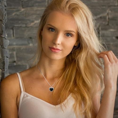 SmileBelle Heart Necklace for Women,Black Tourmaline Red Carnelian Rose Quartz Necklace as Easter Basket Stuffers for Girls,Jade Moonstone Necklaces Pink Jewelry Lover Necklaces Anniversary BDAY Gifts thumbnail 6