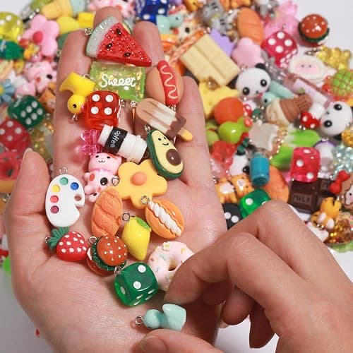 MGGFBLEY Assorted Resin Charms for DIY Bracelet & Keychain Making – Mini Candy, Bear, Fruit & Animal Style Charms for Crafts thumbnail 5
