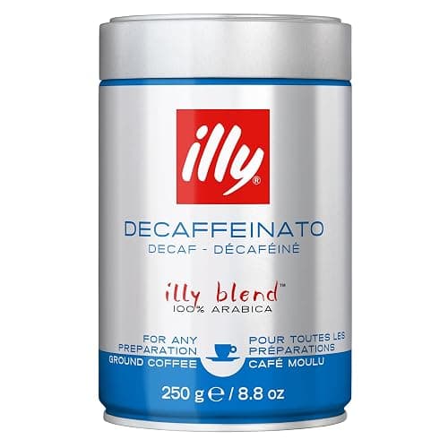 illy Ground Coffee Espresso - 100% Arabica Coffee Ground – Classico Decaf Roast - Notes of Caramel, Toasted Bread & Chocolate - Rich Aromatic Profile - Precise Roast - No Preservatives – 250g - Image 1