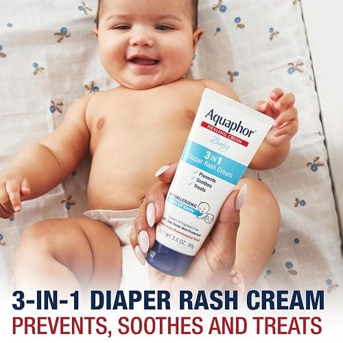 Aquaphor Baby Skin Care Essentials Gift Set with Baby Wash and Shampoo (16.9 Fl Oz) + Healing Ointment for Chapped Skin and Drool Rash (7Oz) + Diaper Rash Cream (3.5Oz), Hypoallergenic thumbnail 4