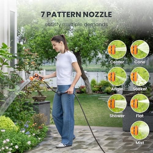 Giraffe Tools Retractable Garden Hose Reel 1/2"130FT Wall Mount Auto Rewind | Any Length Lock,Auto Rewind System,180° Swivel Bracket,Heavy Duty Hybrid Hose,Easy to Assemble,7 Spray Patterns thumbnail 5