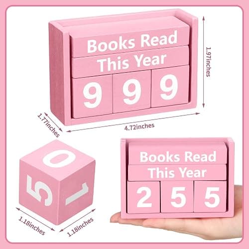 Yerliker Books Read This Year Counter Tracker up to 999 Bookish Accessories Bookworm Gift Bookshelf Decor for Club Members Student Teacher Reading Accessories thumbnail 3