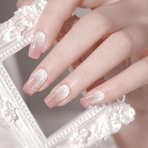JMEOWIO Gel Nail Stickers Pink Cream Semi Cured Gel Nail Strips Wraps UV/LED Nails Art Design Decoration Accessories thumbnail 7
