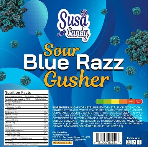 Sour Blue Raspberry Gushers, Best Viral TikTok Candy, Irresistible Extremely Sour Gushers/Gummys (16 Ounces - 1 Pound, Blue Raspberry Flover) thumbnail 3