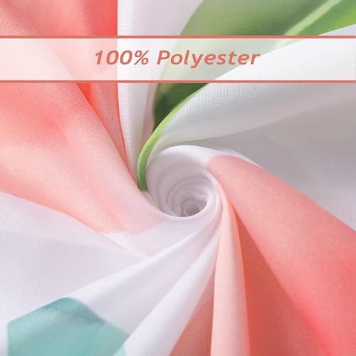 Bonhause Peach Shower Curtain, Allover Fruits Pink Peachy Bathroom Curtain 72x72 Inch Polyester Fabric Waterproof Bath Curtain with 12 Hooks thumbnail 6