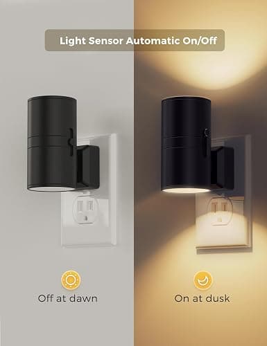 L LOHAS LED Night Light Plug in, Modern Night Lights Plug into Wall, Dusk to Dawn Sensor, Soft White 3000K, 0-100LM Adjustable Brightness, Dimmable Night Lights for Hallway Bedroom Stairway, 2 Pack thumbnail 3