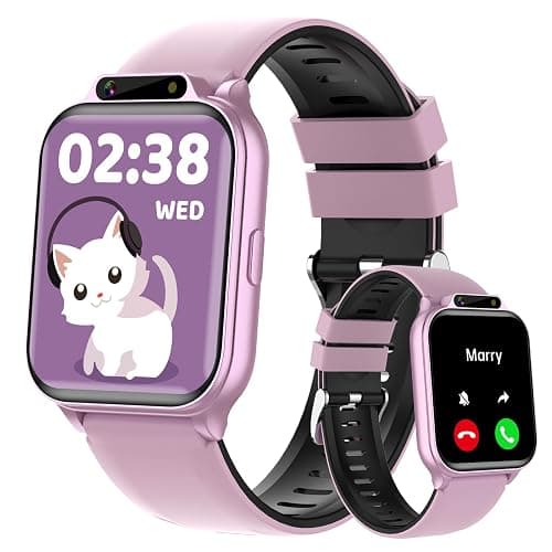 Smart Watch for Kids, 1.85" Fitness Tracker with Heart Rate, Sleep Monitor, IP68 Waterproof Smartwatches with Video Music, Pedometer, Game, NO APP/Phone, Gift for Boys Girls. (Classic, Pink) - Image 1
