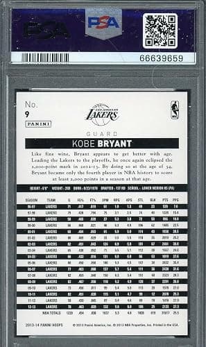 Kobe Bryant 2013 Panini Hoops Gold Basketball Card #9 Graded PSA 10 thumbnail 2