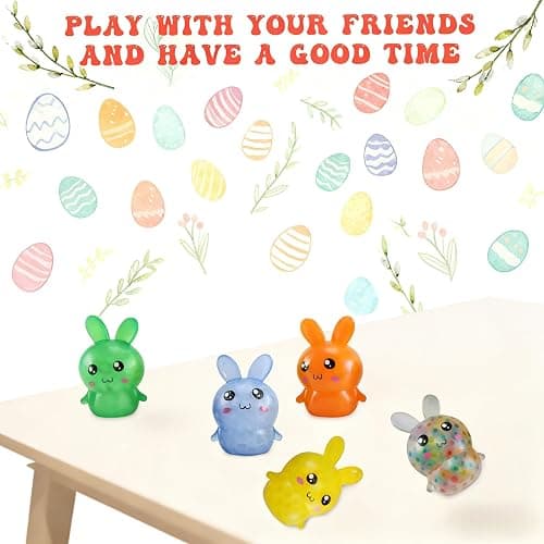 Easter Basket Stuffers,Easter Basket Essentials,5pcs Squishy Easter Bunny Stress Balls for Adults,Easter Stress Relief Fidget Balls,Easter Party Favors Easter Basket Ideas Gifts (5pcs-C) thumbnail 5