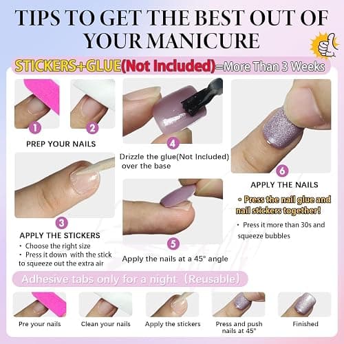 KQueenest Cat Eye Press on Nails Short, 30 Pcs Acrylic Press on Nails Square, Soft Dusty Pink Fake Nails Press on Short, Sparkly Chrome Design, Reusable Soft Gel Glue on Nails for Women Manicure thumbnail 6