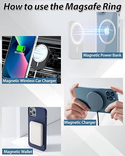 KALAPOP Metal Rings 6PCS,Ultra-Thin(0.4mm)for MagSafe Sticker/Magnetic Adapter/Phone Cases/Wireless charger,Compatible with iPhone 17/Air/16/15/14/13,Galaxy S24/S23/S22/Kindle,For Mag Safe Accessories thumbnail 6