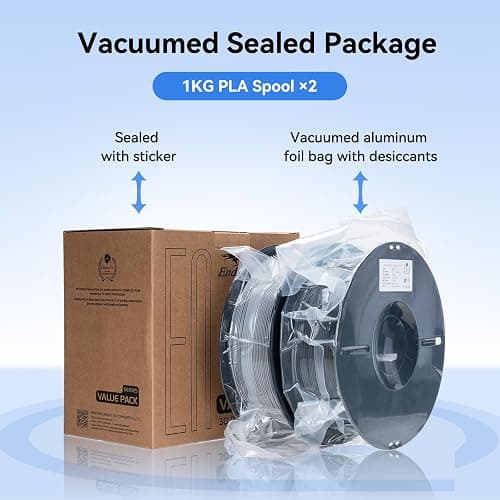 Creality Ender PLA 3D Printer Filament 1.75mm, 2KG Spool (4.4lbs), Dimensional Accuracy +/-0.03mm, No Clogging & Bubbles, Fits for Most FDM 3D Printers (1KG Black+1KG White) thumbnail 6