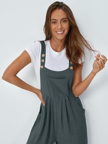 AUTOMET Womens Beach Vacation Outfits Jumpsuits Overalls Wide Leg Casual Summer Spring Outfits Rompers Trendy Jumpers thumbnail 5