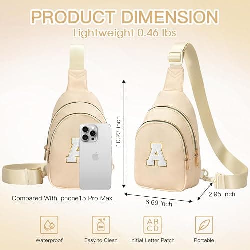 Viverte Birthday Gifts for 7 8 9 10 11 12 13 Year Old Girls Small Initial Sling Bag Cross Body Bag Fanny Pack for Girls thumbnail 5