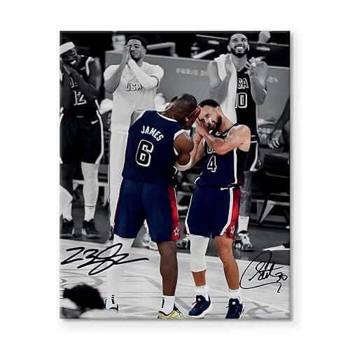 B.B.F MAKE Basketball Canvas Wall Art, James and Curry Poster Prints Sports Olympics on Paris Artwork Decoration Motivational Wall Decor for Gym Dorm Office Home Bedroom Living Room, Framed 16x20inch thumbnail 9