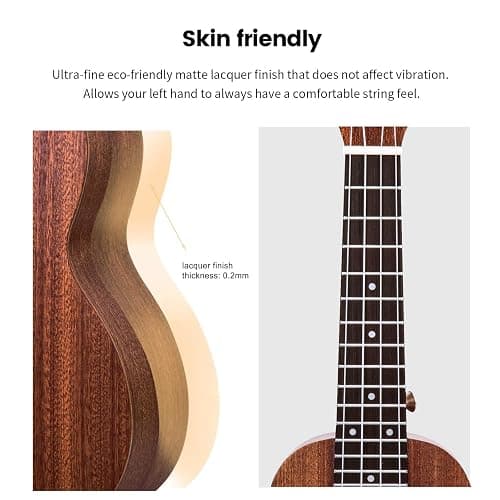 AODSK Soprano Ukulele for Beginner 21 Inch Ukelele Kit with Gig Bag StrapTuner Nylon String 4 Picks Cloth Online Lesson Holiday Gift thumbnail 7