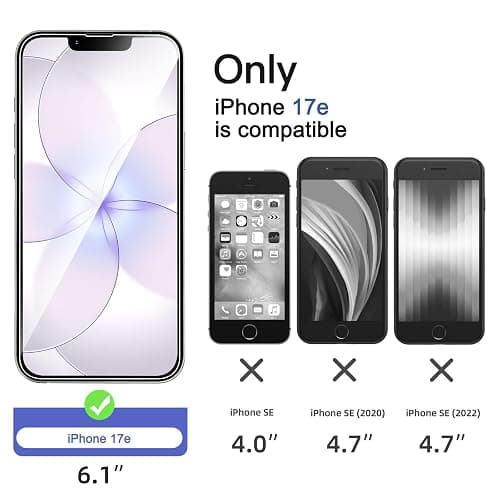 NEW'C for iPhone 17e Screen Protector Tempered Glass Scratch Resistant | 3 Pack, HD Clear, 6.1 Inches, 9H Hardness, Scratch Resistant, Bubble Free, Oleophobic, Touch Sensitive thumbnail 2