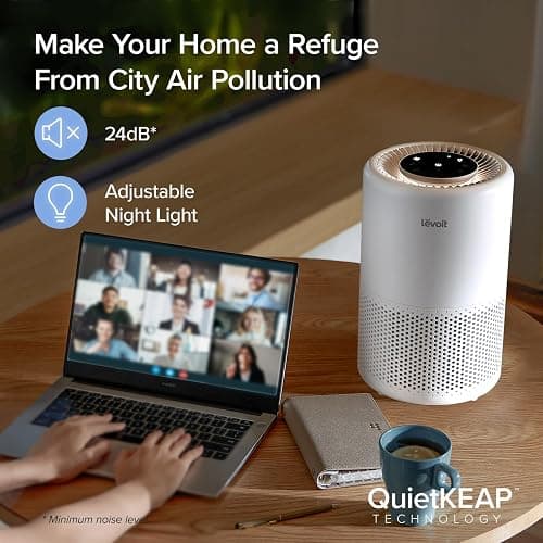Levoit Air Purifiers for Bedroom Large Room, Smart WiFi Alexa Control, Covers up to 915 Sq Ft, H13 True HEPA Air Filter Removes 99.97% Smoke Dust Mold Pollen, 24dB Quiet Sleep Mode, Core 200S - Core200S thumbnail 6