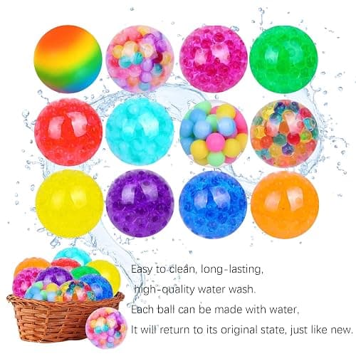 12pcs Random Stress Balls, Toys for Stress Relief, Squishy Balls for Home, School, Office, Anxiety Relief, Exercise Hand Flexibility thumbnail 5