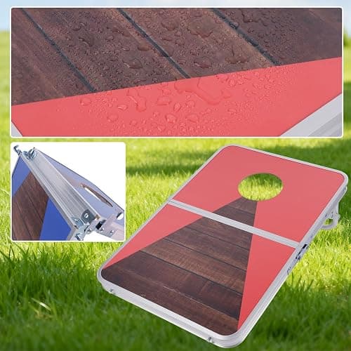 Juegoal Portable Cornhole Board Set for Kids Teens & Adults, 24x16 Inch Foldable Corn Hole Games with Bean Bags & Carry Bag, Lightweight Aluminum Alloy Travel Size Cornhole Set for Outdoor Games Beach thumbnail 6