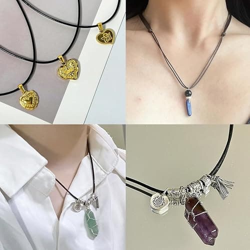 EuTengHao Necklace Cord Bulk, Waxed Necklace Chain, Black Waxed Necklace Cord String for Jewelry Necklace Bracelet Making (100Pcs, 22 Inch) thumbnail 8