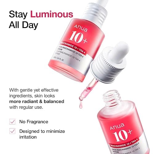 ANUA Niacinamide 10 + TXA 4 Serum, Hyaluronic Acid, Tranexamic acid, Vitamin B12, Facial Serum for Glass Skin, Clarifying, Radiant Complexion with Natural Color, Korean Skin Care (30ml /1.01 fl.oz) thumbnail 4