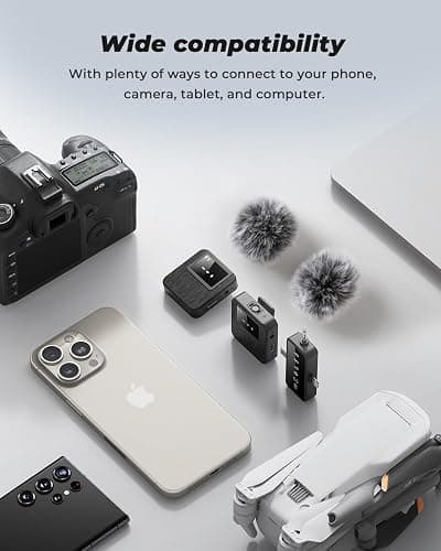 BAILIXIN 3-in-1 Mini Microphone for iPhone, Android, Camera - 328ft Long Range, 20H Battery Life, Wireless Microphones, Lapel Mic with AI Noise Reduction for Video Recording, YouTube, TikTok thumbnail 7