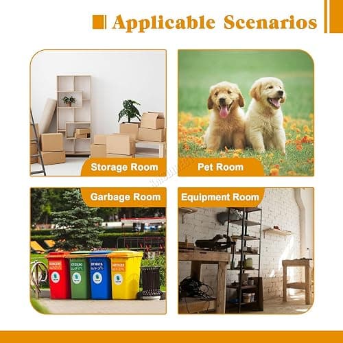 BIRCHTREE Garden Shed Steel Apex Roof House Outdoor Backyard Storage With Lockable Double Doors Window Free Foundation Tool Equipment Organizer Air Vents 10x8FT Grey thumbnail 5