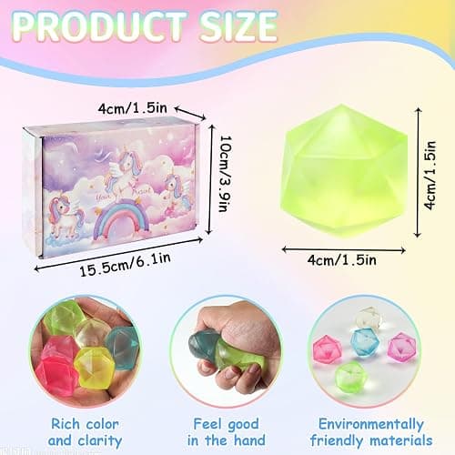 Gytera 6Pcs Valentines Diamond Shaped Squishy Fidget Toys Adults, Squeeze Toys for Stress & Anxiety Relief, Slow Rebund Stress Ballls Girl Toys Valentines Day Gifts for Kids Classroom thumbnail 3