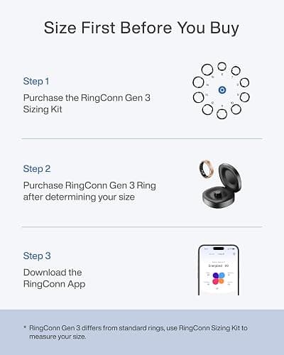 RingConn Gen 3 Smart Ring - Vascular Trends(Size 8, Royal Gold) | No App Subscription, Vibration Alerts, Sleep, Fitness & Heart Rate, 14-Day Battery Life, Size Before You Buy thumbnail 2