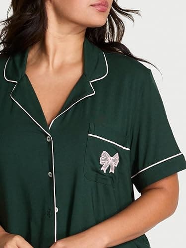 Victoria's Secret Modal Pajama Set, Short Sleeve Button Down Shirt and Shorts, Sleepwear for Women (XS-XXL) thumbnail 3