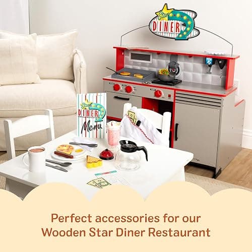 Melissa & Doug Star Diner Restaurant 41-Piece Play Set with Toy Food, Cookware & Play Kitchen Accessories, Preschool Learning Toys for Girls & Boys 3+ thumbnail 6