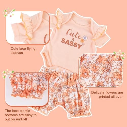 Aori Lifelike Baby Dolls Clothes 20 Inch Pink Shirt and Floral Pants Set for 17-20 in Realistic Reborn Girl Doll thumbnail 5