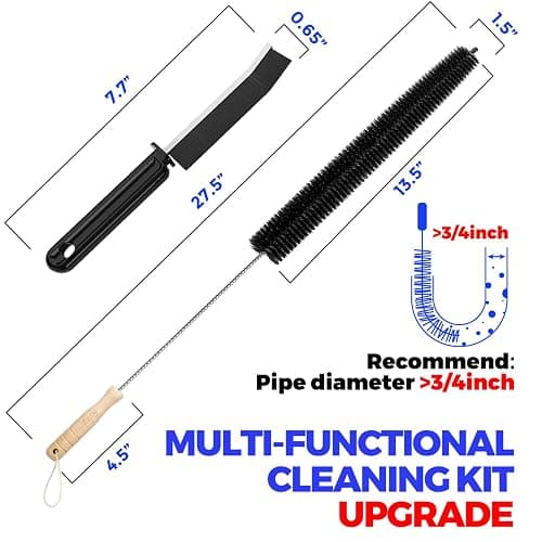 Holikme Dryer Vent Cleaner Kit, 3 Pieces Dryer Lint Brush- Household Supplies 304 Stainless Steel Cleaning Brush Home Essentials Crevice Brush for Lint Trap thumbnail 2