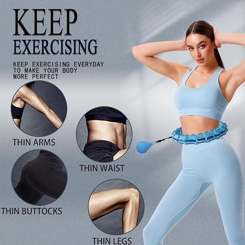 Dumoyi Smart Weighted Hoop for Adults Weight Loss,Infinity Fitness Hoop Plus Size for Women Smart Exercise Equipment thumbnail 2