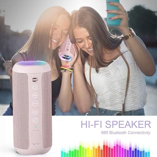 Ortizan Portable Bluetooth Speakers, IPX7 Waterproof Wireless Speaker with 24W Loud Stereo Sound, Deep Bass, Bluetooth 5.3, RGB Lights, Dual Pairing, 30H Playtime for Home, Outdoor, Party thumbnail 6